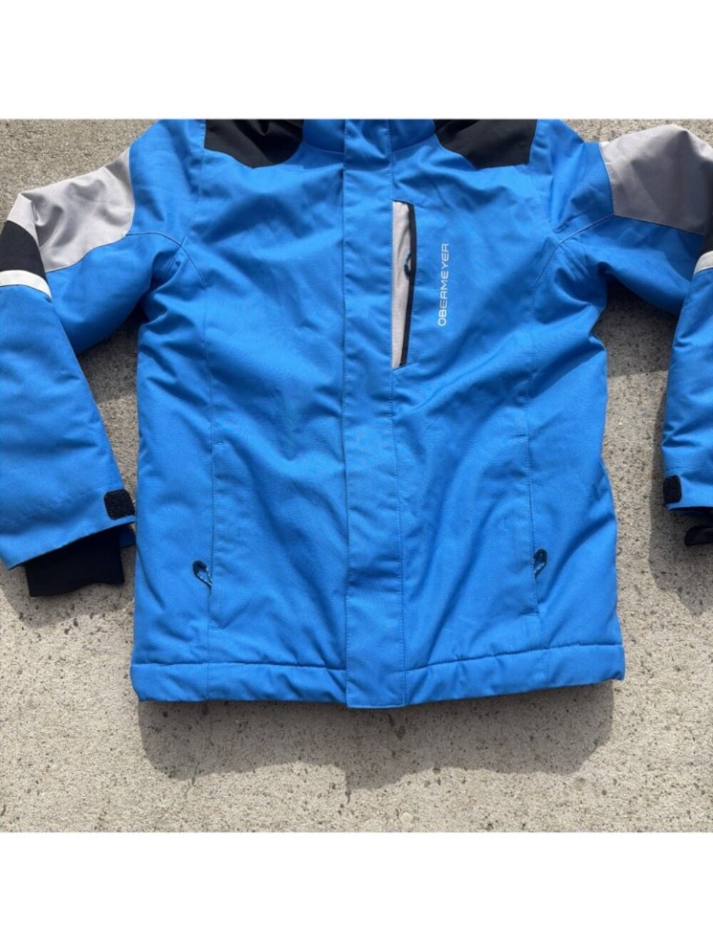 Obermeyer Fleet Black Zip Snow Snowboard Ski Insulated Jacket Coat Teen M 10-12 - Picture 2 of 10